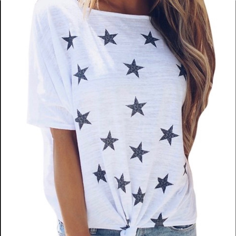 WHITE STAR SPARKLE TEE!